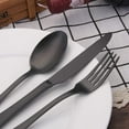 thumbnail image 4 of Matte Black Silverware Set, Satin Finish 20-Piece Stainless Steel Flatware Set,Kitchen Utensil Set Service for 4,Tableware Cutlery Set for Home and Restaurant, Dishwasher Safe, 4 of 5