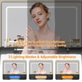 thumbnail image 4 of Coiffeuse Moderne avec Grand Miroir, 7 Tiroirs, Lumières, Chaise, 3 Modes d'Éclairage Réglables, Support pour Séchoir à Cheveux, Station de Recharge, Table de Toilette pour Chambre, 4 of 7