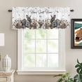 thumbnail image 2 of Rabbits Pine Cone Rod Pocket Curtain Valance, Sweet Home Texture Brown Leaves Berries Farmhouse Window Valance for Living Room, Bedroom, Kitchen 54"W x 18"L, 2 of 9