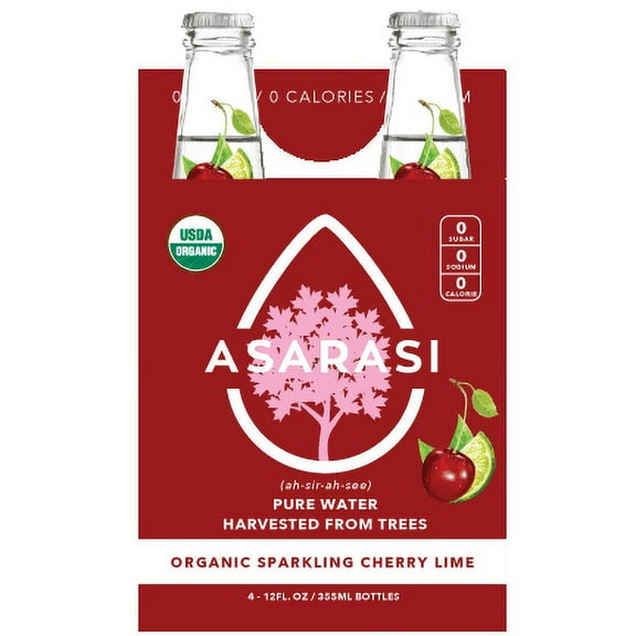 Asarasi Organic Sparkling Tree Water, Cherry Lime
