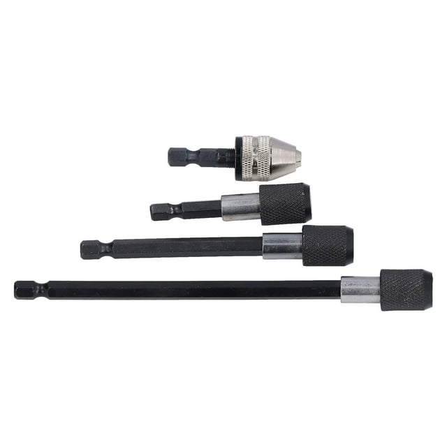 Drill Adapter, High Efficiency 1/4in Hex Shank Bit Extension Standard Sizes 0.3-3.6mm Clamping For Power Tools