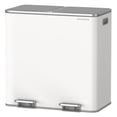 thumbnail image 6 of 10.6 Gallon Dual Compartment Trash Can - Hands-Free Pedal Kitchen Bin with 15 Bags, Airtight Lids & Removable Buckets, White and Gray, 6 of 9