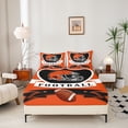 thumbnail image 3 of Erosebridal Football Cincinnati Sheet Set Twin, Soccer Sport Twin Sheet Sets, Orange Black Bedding Sets Twin Size, Breathable Room Decoration, 3pcs, 3 of 6