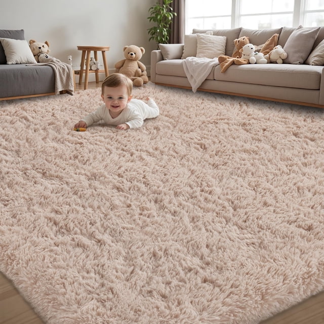 Alfombra Xafir 244 x 305 cm ultrasuave beige antideslizante