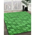 thumbnail image 3 of Ahgly Company Machine Washable Indoor Square Transitional Neon Green Area Rugs, 6' Square, 3 of 7