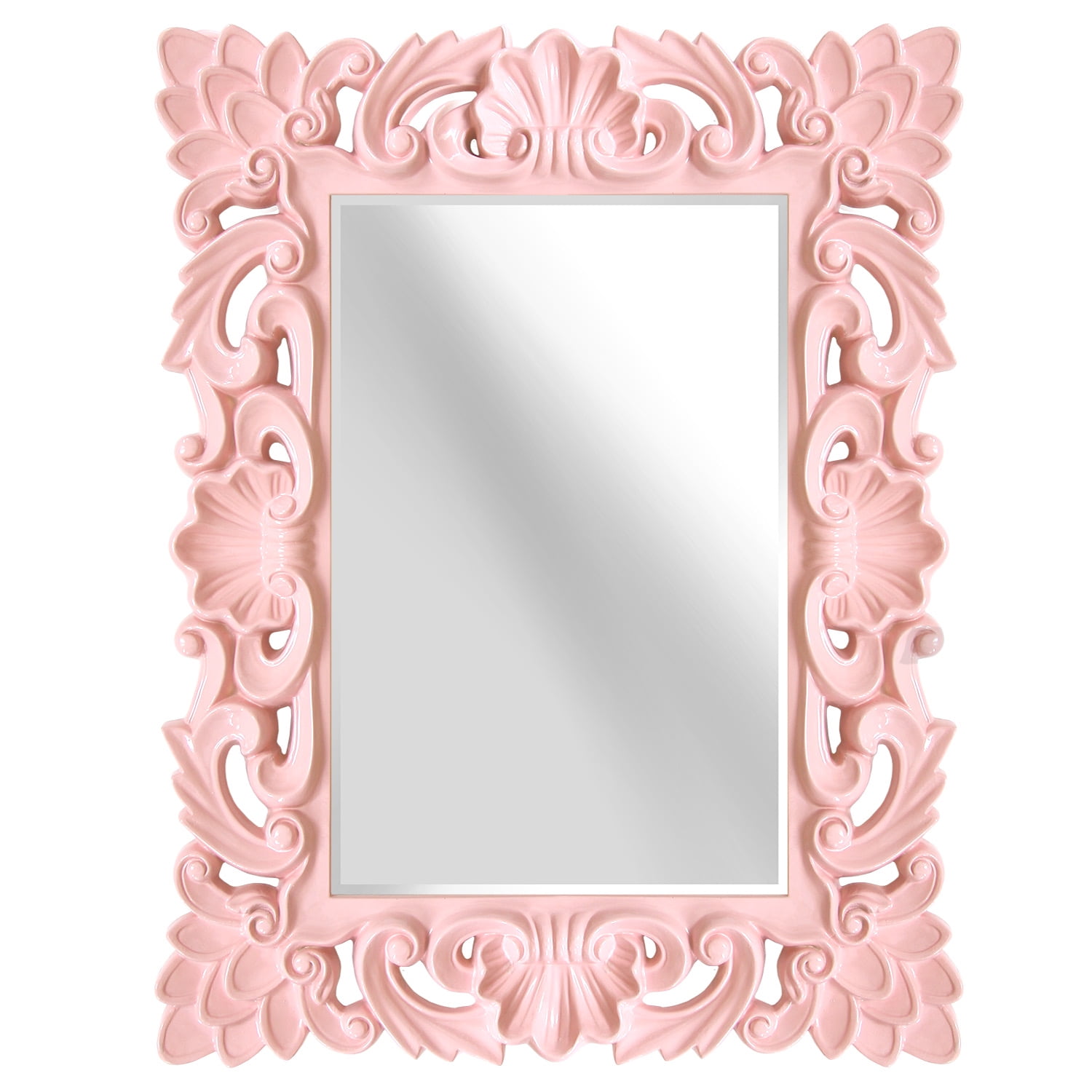 Isabel Ornate Blush Pink Accent Wall Mirror - Walmart.com