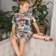 thumbnail image 4 of Balery Patchwork In Country Style Conjunto de Pijama Infantil de Manga Corta con Estampado – Ropa de Dormir de Algodón Suave-X-Large, 4 of 6