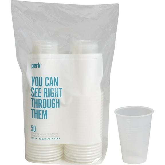 Staples Perk Plastic Cold Cup 12 Oz. Clear 150/Carton PK56333VS