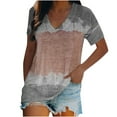 thumbnail image 2 of Njoeus Womens Tops Casual Short Sleeve Shirts V-Neck Tunic Tops for Women Trendy Tie-Dyed Tee Loose Fitting Blouses Summer Clothes S-XXL, 2 of 6