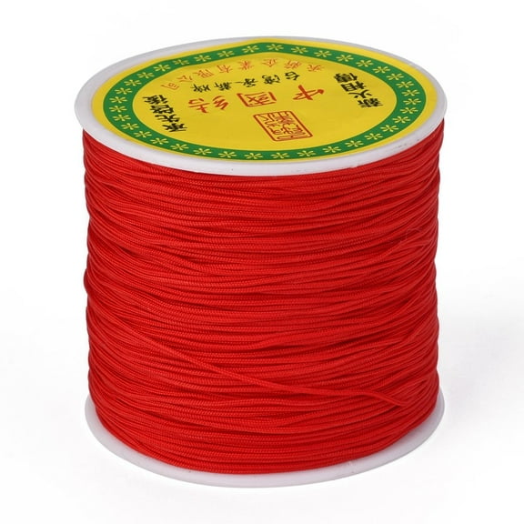 Nylon Thread Chinese Knotting Cord Beading Cord for Beading Jewelry Making Red 0.8mm about 100yards/roll