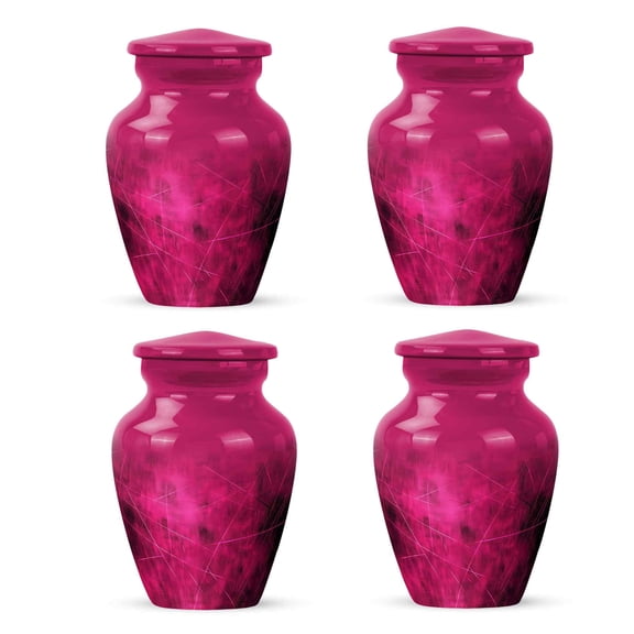 Yatskia Dark Pink Small Urns for Human Ashes Keepsake for Mom and Dad, Mini Urn for Ashes Adult, (Classic Pack of 4, 3 Inch)