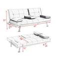 thumbnail image 4 of 67" Red Leather Multifunctional Double Folding Sofa Bed with Built-In Coffee Table, Space-Saving Convertible Couch Ideal for Office, Living Room, or Small Spaces (Red), 4 of 11