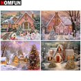thumbnail image 2 of HOMFUN-Pintura de diamantes de imitación 3D, decoración de cristal, bricolaje, Navidad, casa de invierno, patrón de punto de cruz, bordado de diamantes, 2 of 4