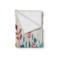 thumbnail image 2 of Botanical Soft Flannel Fleece Blanket, Doodle Ornamental Poppy Flower with Abstract Sketch Leaves and Grass Meadow Print, Cozy Plush for Indoor and Outdoor Use, 60" x 80", Multicolor, by Ambesonne, 2 of 5