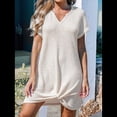 thumbnail image 3 of Vestido Informal con Cuello en V y Protección Solar, Color Albaricoque, Talla M, 3 of 6