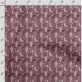 thumbnail image 3 of Soimoi Llama Alpaca Printed, Cotton Satin Spandex, Sewing Fabric by The Yard 54 Inch Wide, Decorative Fabric for Dresses and Home Accents, Maroon, 3 of 5