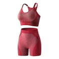 thumbnail image 2 of BLTIBY Shapewear Workout Sets for Women Two Piece Outfits Seamless Tummy Control High Waisted Biker Shorts Sports Bra Gym Yoga Activewear Red Free Size, 2 of 6