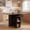 Gray Oak+Black, variant on Costway Folding Dining Table for 2-4 with 2 Open Shelves Drawer 2 Lockable Universal Wheels Gray Oak+Black