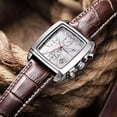 thumbnail image 4 of White Rectangular Men's Leather Watch - Quartz Movement, Luminous Hands, Calendar & Chronograph Functions, Hardlex Crystal, Alloy Case, Waterproof for Business & Sports, Ideal Gift for, 4 of 6