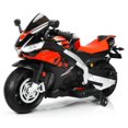 thumbnail image 1 of KidsVIP Aprilia RSV4 24V 2-Seater Ride-On Motorcycle w/ Music & Rubber Wheels, 1 of 5