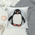 thumbnail image 2 of COMIO  Penguins Make Me Happy Reversible Throw Pillow Cover,Cute Cartoon Penguin Decor Decorations for Home Bedroom Living Room Girls Room,Gifts for Penguin Lovers Owners Girls Women, 2 of 5