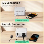 CocoBear Mini Projector 2026 Upgraded Auto Keystone Portable Projector for bedroom, 50% Zoom, 1080P Supported, Compatible with iOS/Android/TV Stick/HDMI/USB/TF Card(Yellow)