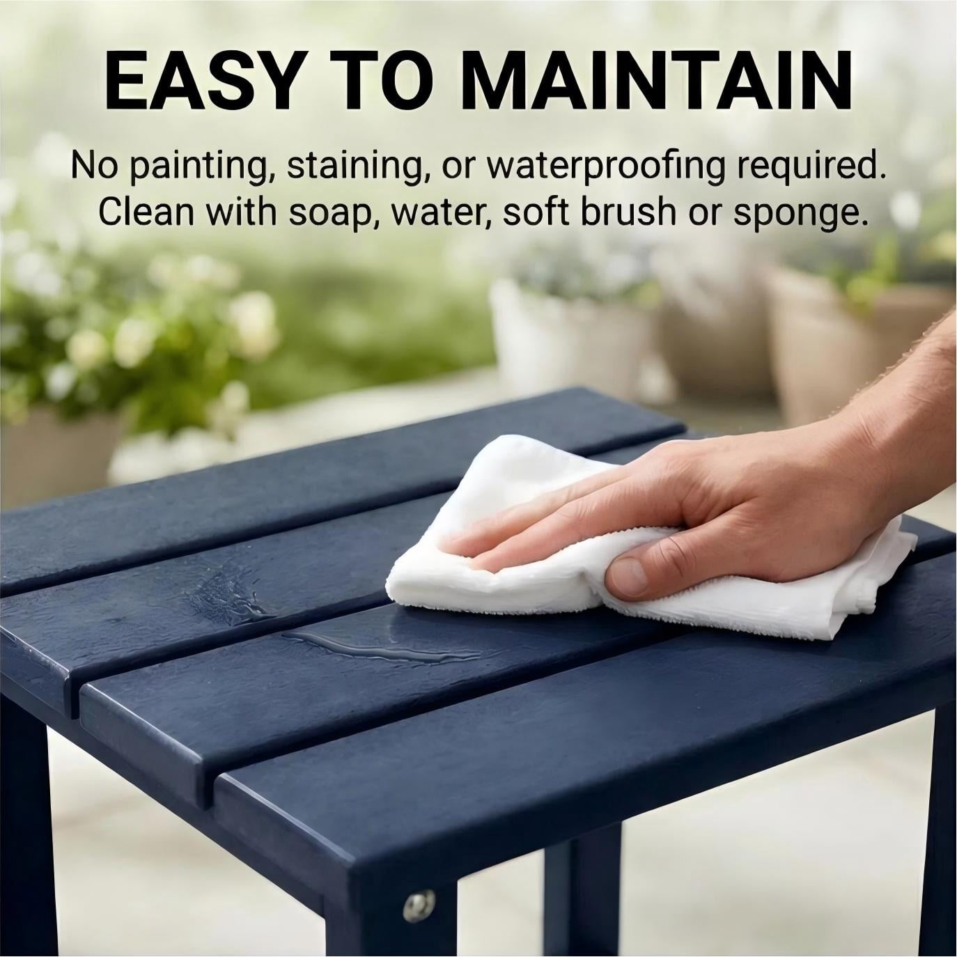 Outdoor Side Table, Patio Side Table, HDPE End Tables for Backyard Pool Porch Garden Lawn
