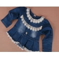 thumbnail image 4 of Peaoclate 6M-4Y Spring Autumn Infant Toddler Baby Girl Denim Clothing 3 pcs Sets 3 pcs Casual Outfits Lace Dress Jacket and Jeans,1-2Years,Flower-White, 4 of 8