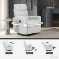thumbnail image 3 of Evolur Peyton Manual Recline Glider with Full 360-Degree Swivel, Fog Grey, 3 of 14