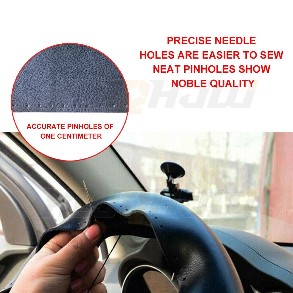 2010-2015 fits Toyota Prius 1pcs DIY Black Leather Steering Wheel Cover 15" 38CM