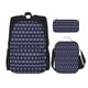 thumbnail image 1 of Disketp Purple and Blue Squares Mochila Estampada de Gran Capacidad con Lonchera y Estuche, Set de 3 Piezas para Estudiantes, 1 of 7