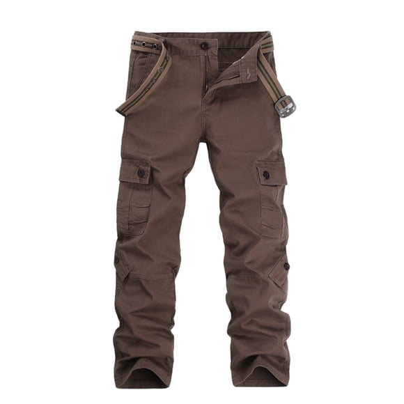 Qarigey Pantalón cargo Transpirable y cómodo Aplicación amplia Hecho con pantalones cargo para hombre de algodón Prendas para la parte inferior del cuerpo café 33