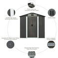 thumbnail image 4 of DreamCurship 6 x 4 FT Outdoor Storage Shed, Storage Sheds and Outdoor Storage Shed, Metal Storage Shed with Sliding Doors for Backyard, Garden, Gray, 4 of 7