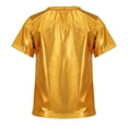 thumbnail image 3 of YONGHS Kids Girls Shiny Metallic T-Shirts Short Sleeve Dance Tops 2-18 A Gold 5-6, 3 of 7