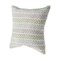 thumbnail image 3 of Laddha Home Designs Handwoven Chevron Striped Cotton Throw Pillow Cover - 18" - Green and Blue - Set, 3 of 7
