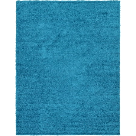 Unique Loom Solid Print Modern Area Rugs, Blue