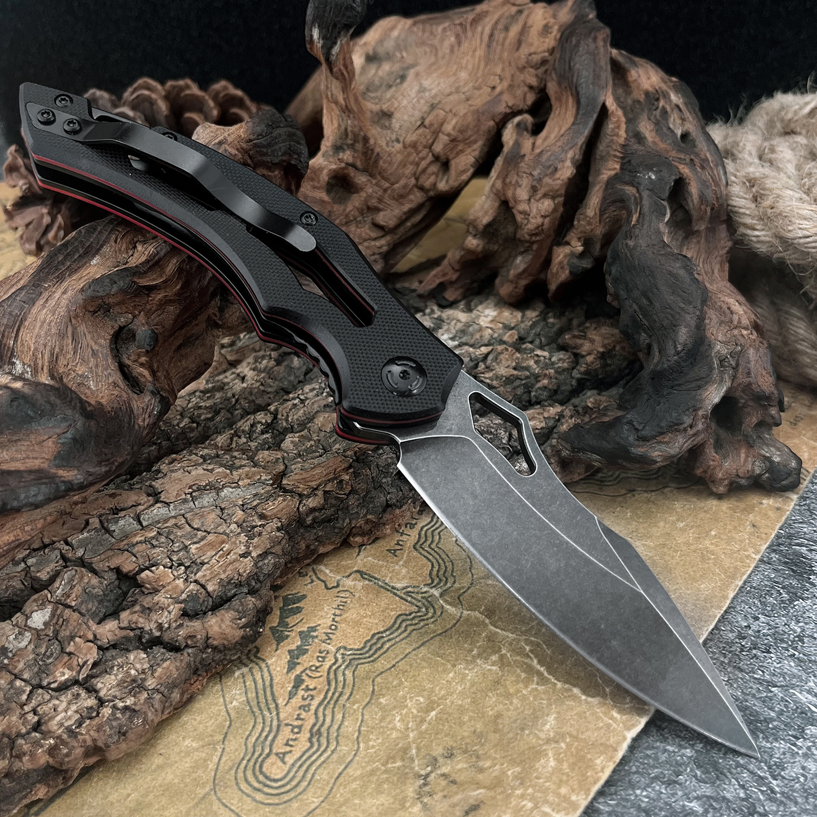 EDC Folding Outdoor Knife, 8Cr13MoV Blade, 420 Steel Handle, Portable Multi-Function Utility Knife