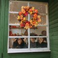thumbnail image 4 of Coronas de otoño con luz LED 40 cm Hoja de arce de otoño Guirnalda de bayas de calabaza Guirnalda de flores artificiales Puerta delantera para Halloween Navidad Acción de gracias Pared Decoración del JFHHH pequeña, 4 of 5