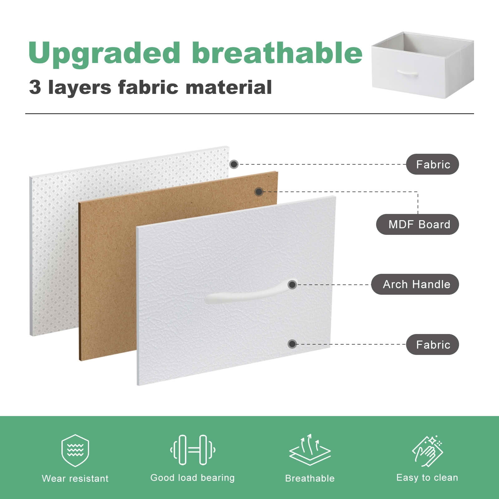 MAYEERTY 10-Drawer Tall Fabric Storage Tower Dresser with Wooden Top, Steel Frame Organizer Cabinet for Nursery Bedroom Closet Entryway