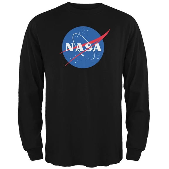 NASA Logo Black Adult Long Sleeve T-Shirt - Medium