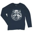 thumbnail image 5 of Snarling Wolf Portrait Women's Long Sleeve T-shirt Fierce Monochrome Predator Alpha Wilderness Wild Animal Art Nature Forest, 5 of 7