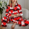 thumbnail image 6 of Sikiie Black and white striped and red hearts Print Pajamas for Women Set, Womens Pajama Sets, Lounge Sets for Women, 2pjs for Women-XX-Large, 6 of 7
