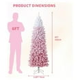 thumbnail image 4 of Árbol delgado nevado preiluminado para espacios pequeños, base metálica resistente, decoración navideña, 4 of 7