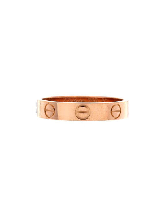 Pre-Owned Love Wedding Band Ring 18K Rose Gold By Rebag