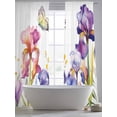 thumbnail image 5 of Watercolor Purple Floral, Sheer Curtains 108 Inch Length 2 Panels Set for Living Room/Bedroom, Flower Leaves Hearb White Curtain Sheers Drapes Rod Pocket Curtains Window Treatment Set 52''x108''x2, 5 of 7