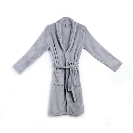 

Women Men s Long Sleepwear Robes Fashion Shawl Collar Coral Fleece Bathrobe Spa Pajamas