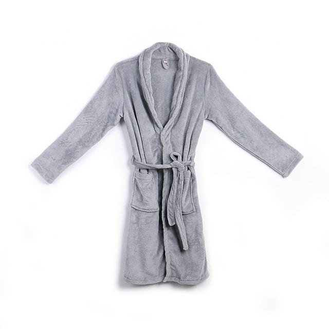 FOCUSNORM Peignoir Châle pour Homme Peignoir Manteau Longue Robe Rembourrée Plus Velours Vêtement de Nuit