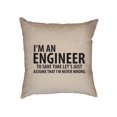 thumbnail image 1 of Funny I'm Engineer Assume I'm Never Wrong Decorative Linen Throw Cushion Pillow Case with Insert, 1 of 6