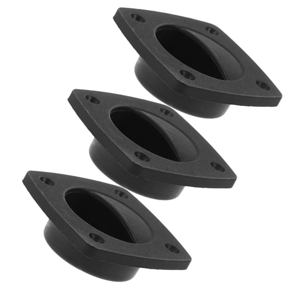 ELAYARD 3-Pack Black Nylon Flush Mount Handles for Boat Hatch, Marine Door Pulls, Easy Installation and Design