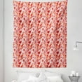 thumbnail image 1 of Spring Tapestry, Warm Colored Flower Bouquets Tulips Leaves Botanical in Garden Motif, Fabric Wall Hanging Decor for Bedroom Living Room Dorm, 5 Sizes, Scarlet Pale Pink Salmon, by Ambesonne, 1 of 1